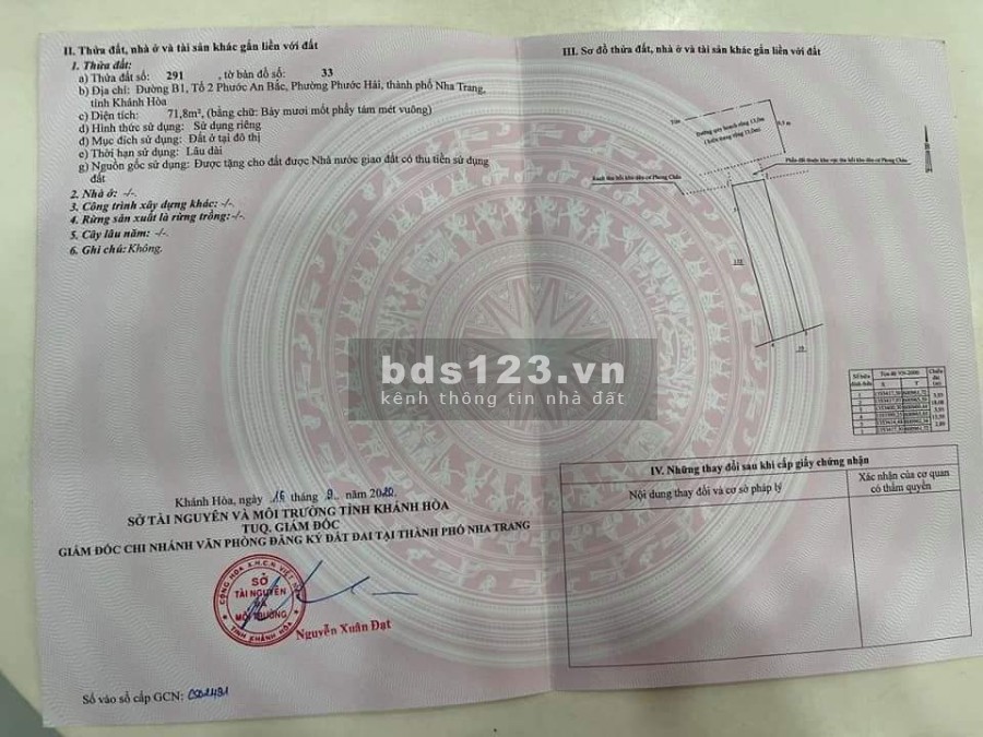 Bán đất mặt tiền B1, nằm gần VCN Phước Hải, Nha Trang giá bán 3.75 tỷ, sổ sẵn chính chủ