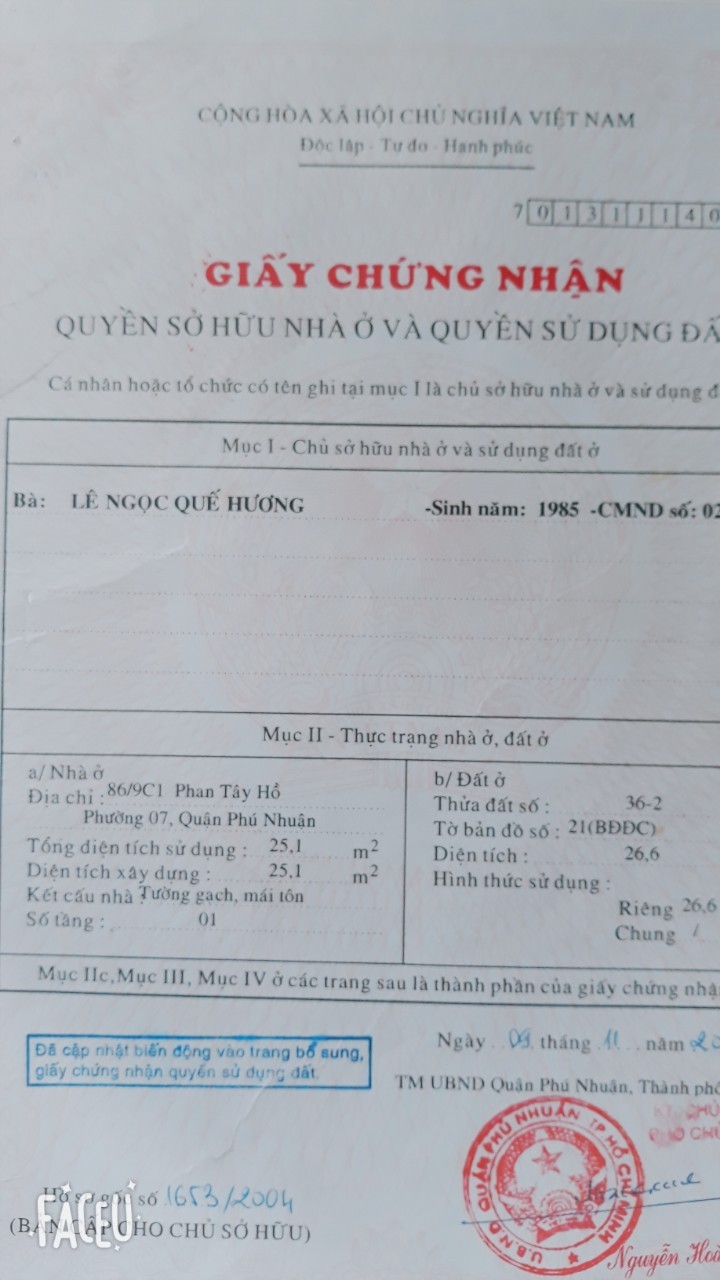 Chính chủ bán nhà đẹp nguyên căn giá rẻ tại phường 7, Quận Phú Nhuận, pháp lý đầy đủ