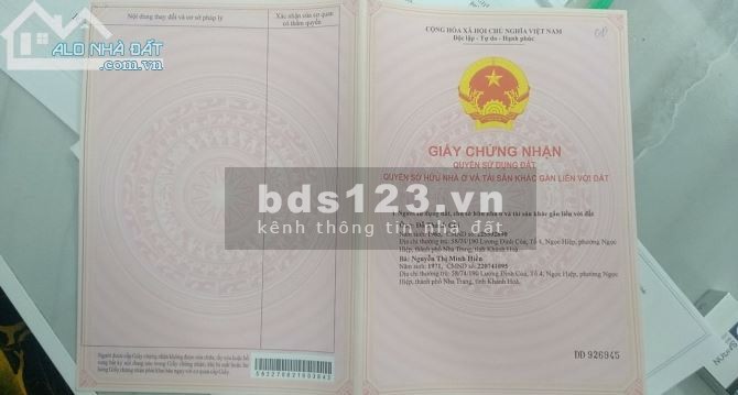 Chính chủ cần bán lô đất Thôn KHánh Thành Nam, Xã Suối Cát, Huyện Cam Lâm, Tỉnh Khánh Hòa
