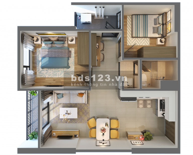 Cho thuê nhanh căn 2pn+1, 2wc Vinhomes smart city có điều hòa 7tr/th LH: 0968.965.379