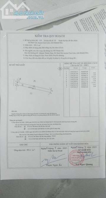 Chính chủ cần bán lô đất Thôn KHánh Thành Nam, Xã Suối Cát, Huyện Cam Lâm, Tỉnh Khánh Hòa