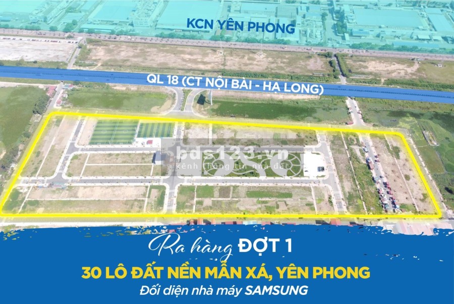 Ra đợt 1 30 lô đất nền Mẫn Xá Yên Phong đối diện Sam Sung giá 3x tỷ, lh 0986821432
