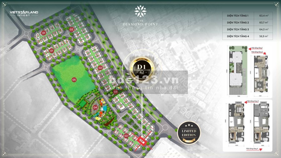 Bán Liền kề và Biệt Thự dự án The Diamond Point, Phúc Đồng, Long Biên