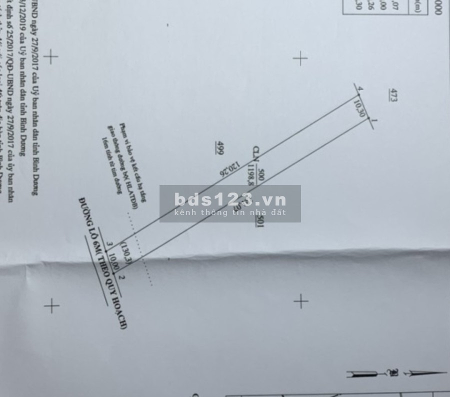 Bán lô đất 1165m2, ngay chợ lai khê Bàu Bàng 1 triệu 3 /m2
