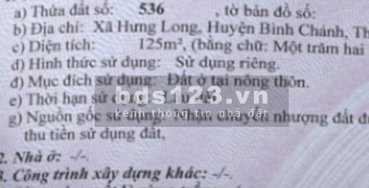 Đất nền Bình Chánh gần bên Nguyễn Văn Linh và Quốc Lộ 1A, sổ hồng riêng