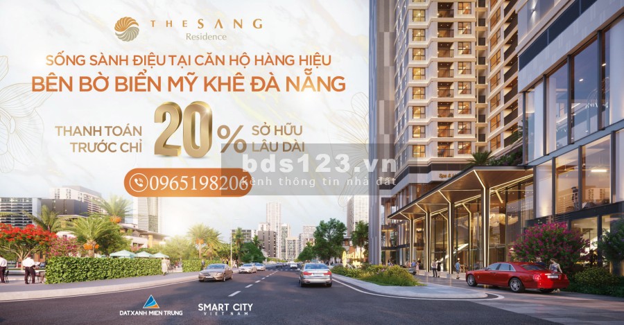 Bán gấp căn hộ 2 pn view biển The Sang Residence Đà Nẵng, sở hữu lâu dài, chiết khấu cao