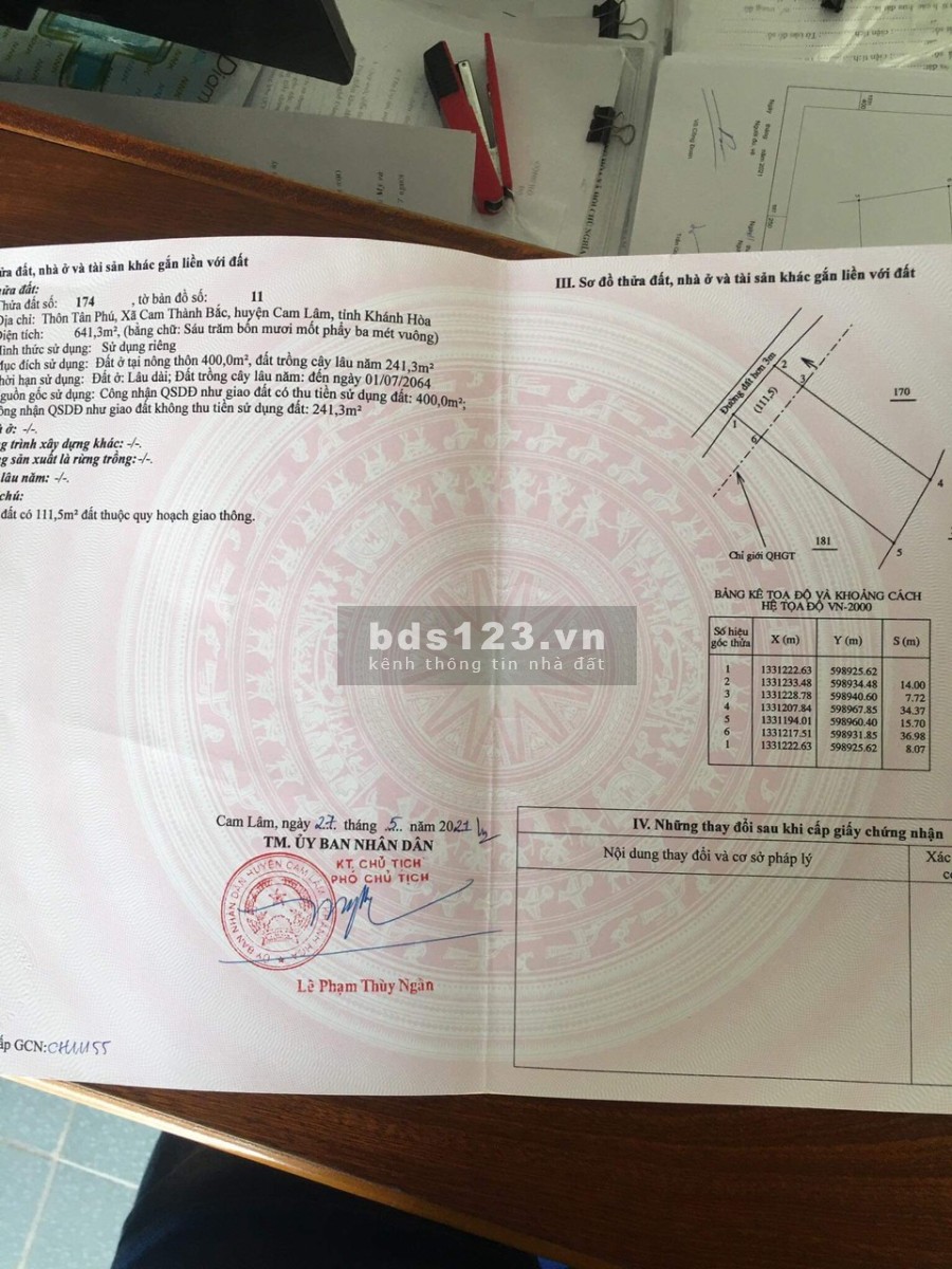 Ngộp ngân hàng bán gấp lô đất 272m2. Chỉ 5tr/m2