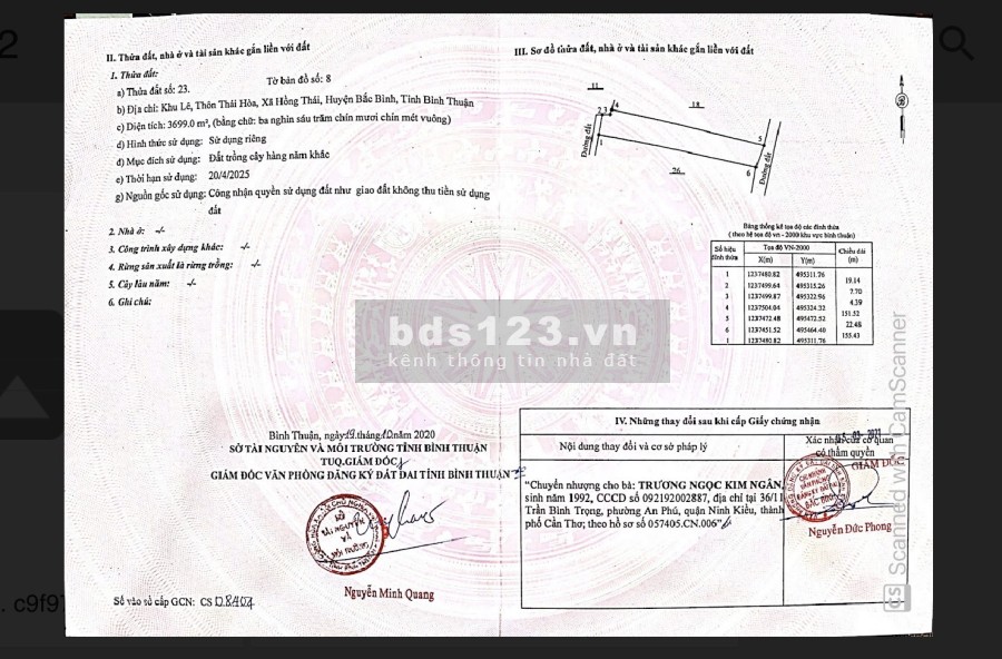 Cần bán mảnh đất nông nghiệp gần khu dân cư diện tích sử dụng 3699m2, giá tốt