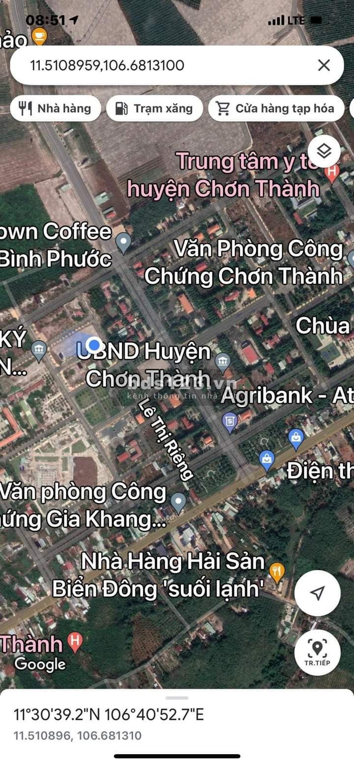 Cần bán gấp lô đất mặt tiền đường Huyền Trân Công Chúa Huyện Chơn Thành Bình Phước. Sát TTHC Huyện Chơn.
