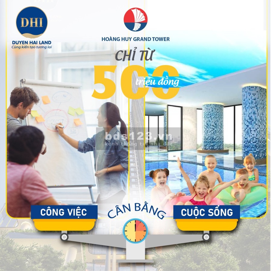 Chỉ 1,5 tỷ đồng sở hữu ngay căn hộ 2 ngủ Hoàng Huy Grand Tower kết nối thuận tiện, tiềm năng tăng giá tốt.