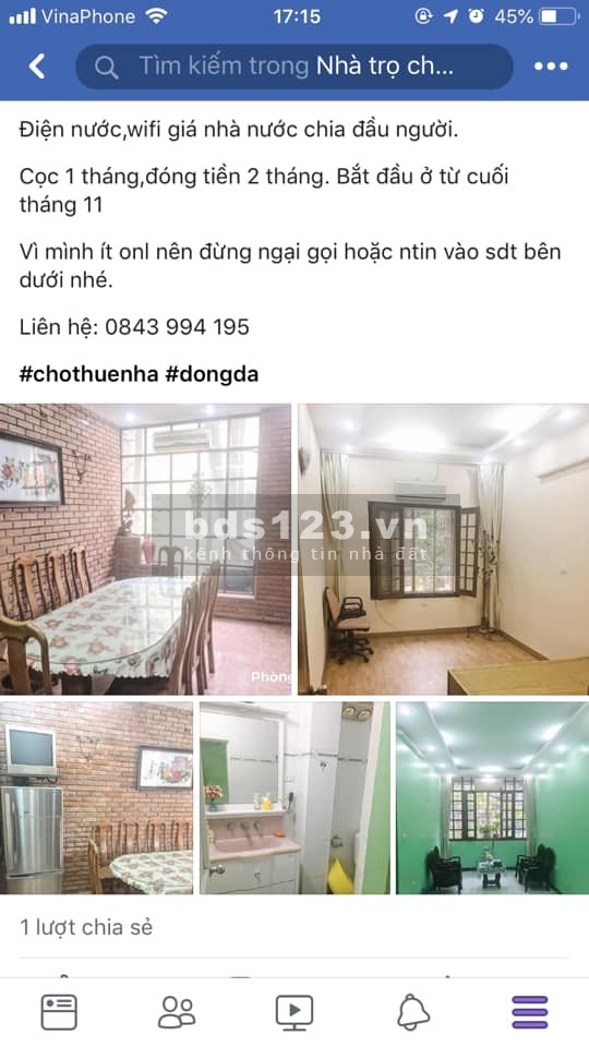 Cho Nữ thuê 1 Phòng trong Căn hộ 130m2 - 20 Láng Hạ, Đống Đa, đối diện rạp Quốc Gia