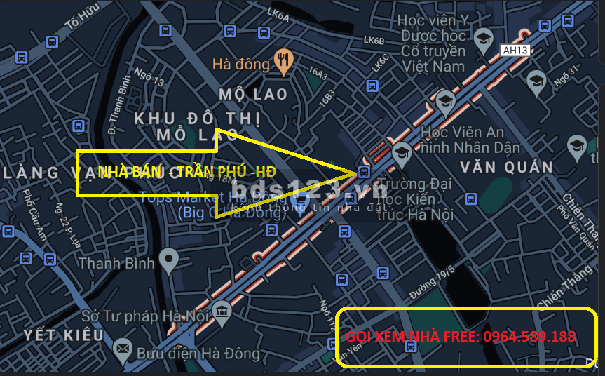 Bán Nhà có sổ đỏ đường Trần Phú, Hà Đông, diện tích sử dụng 33m2, 3 tầng, giá bán 2.4 tỷ