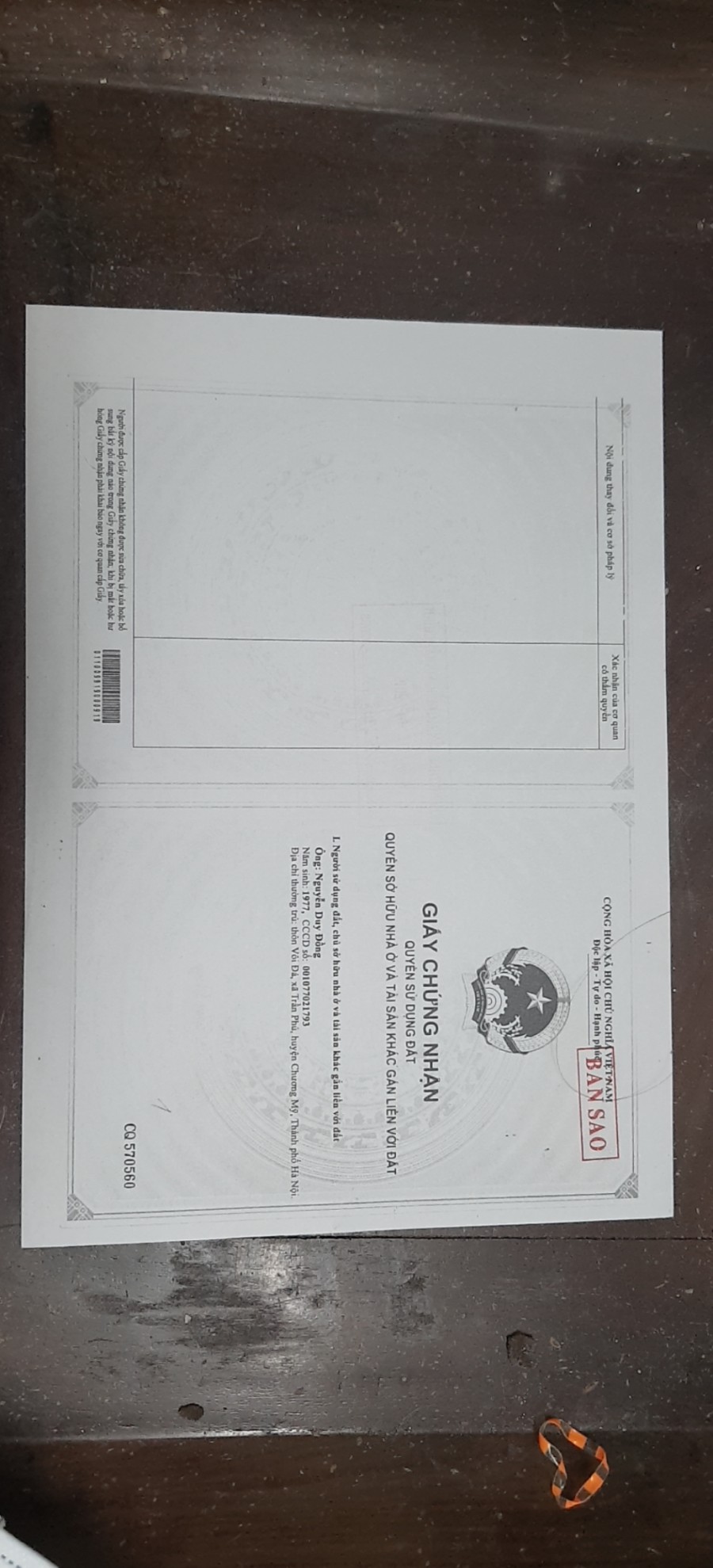 Cần bán đất SĐCC 2 mặt tiền đường Hồ Chí Minh, Xã Trần Phú, Huyện Chương Mỹ, Hà Nội