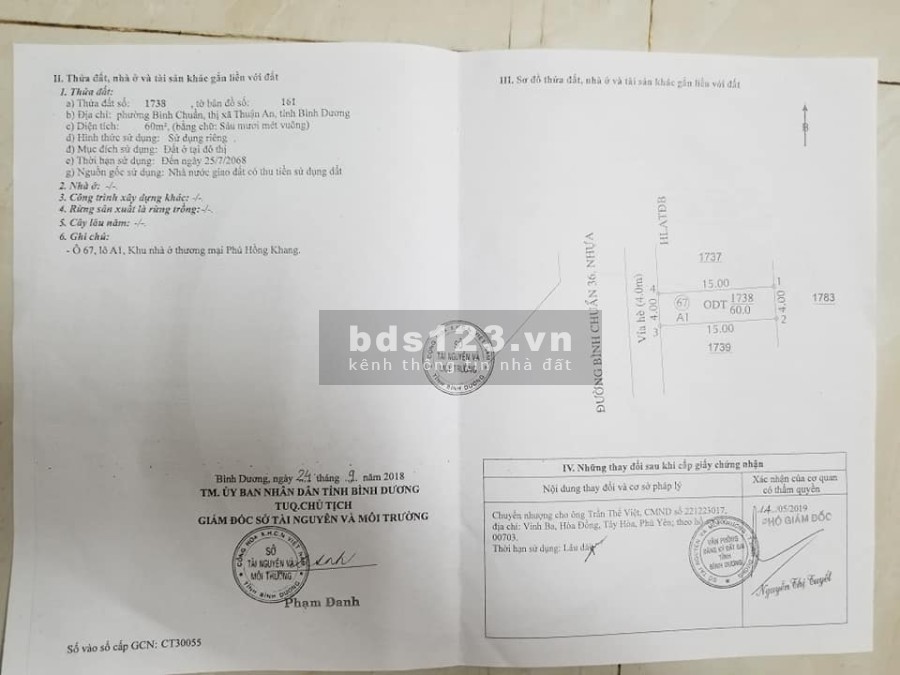 Đất chính chủ cần ra gấp lô đất trong khu dân cư Phú Hồng Khang - Phú Hồng Đạt