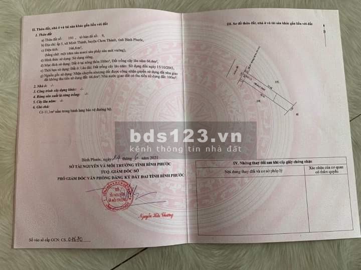 Chính chủ cần bán lô đất ấp 5 Minh Thành Chơn Thành Bình Phước. Giá rẻ hơn thị trường 50tr