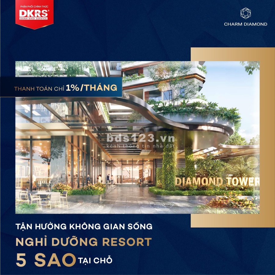 Charm Diamond thanh toán chỉ 300tr nhận nhà, sổ hồng, sở hữu lâu dài, tiện ích đầy đủ