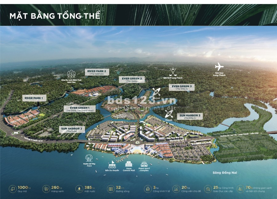 Tậu biệt thự Aqua City, Đông Sài Gòn view mặt sông siêu đầu tư bao lời 7,5%/năm.