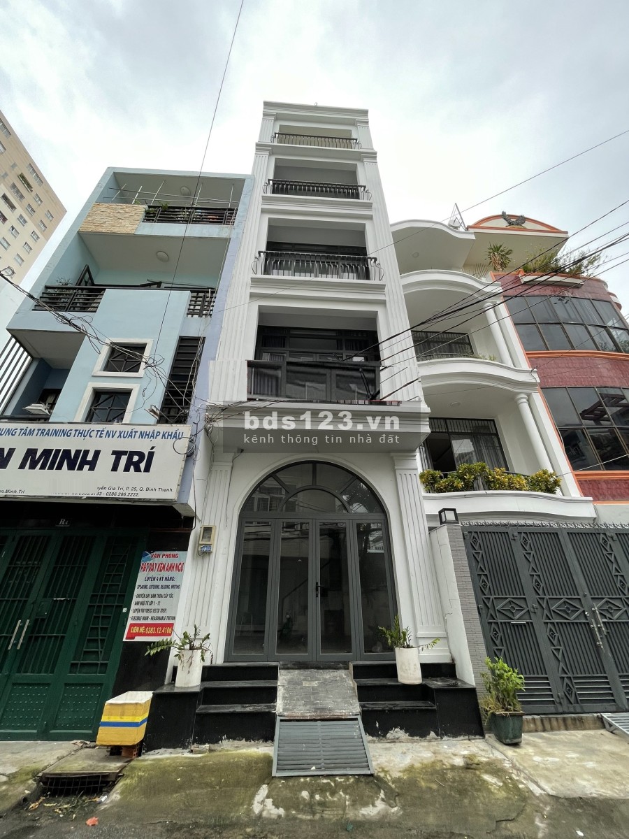Nhà Mới Xây mặt tiền Hẻm Kinh doanh đường D2: Trệt 4 Lầu - Thang Máy
