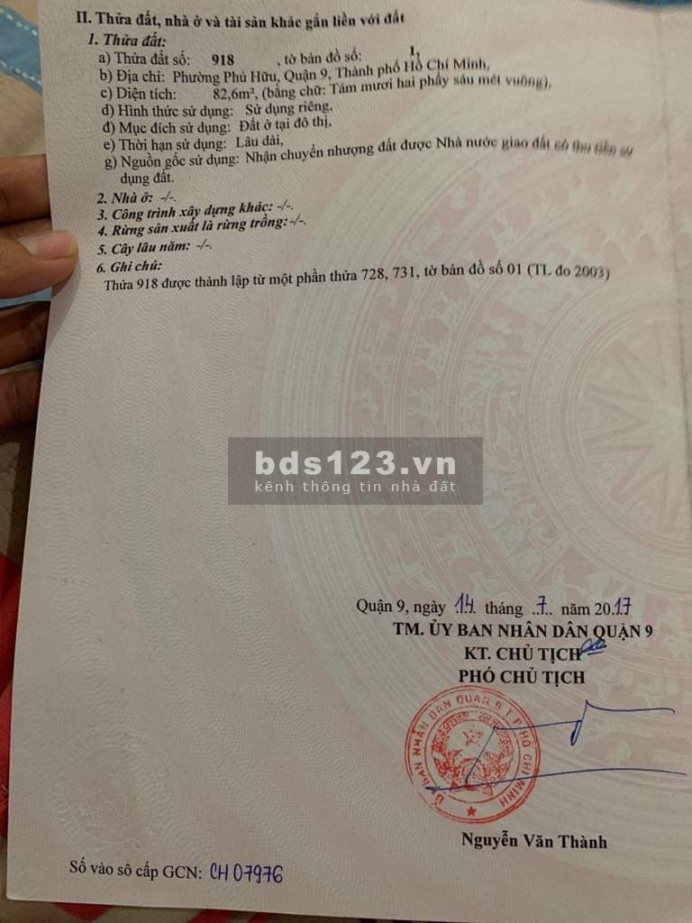 Bán Lô Đất Ngộp Quận 9, Sát Bên khu công nghiệp cao Sam Sung liên hệ 0853537537