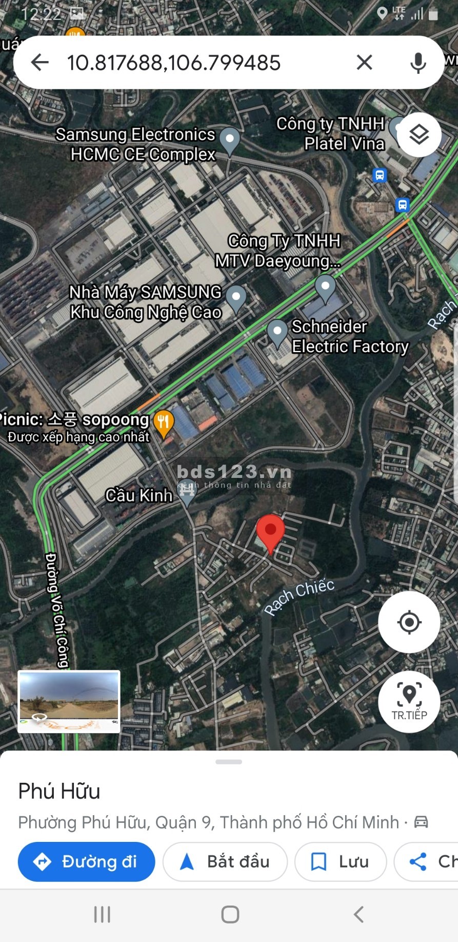 Bán Lô Đất Ngộp Quận 9, Sát Bên khu công nghiệp cao Sam Sung liên hệ 0853537537