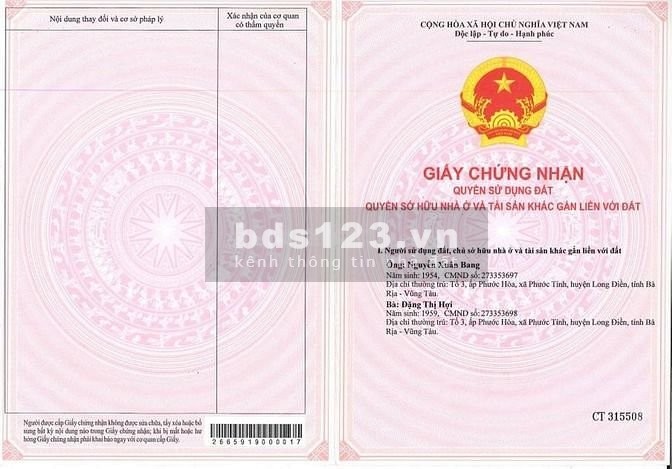 Đất nền thị trấn Long Điền, diện tích sử dụng 987m2 (20x50) giá chỉ 6 triệu/m2, sổ sẵn chính chủ.