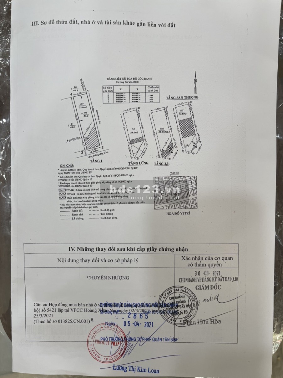 Chính chủ bán gấp nhà 1 trệt 4 lầu góc 2 mặt tiền Hòa Hảo phường 5 Quận 10 mặt tiền lớn