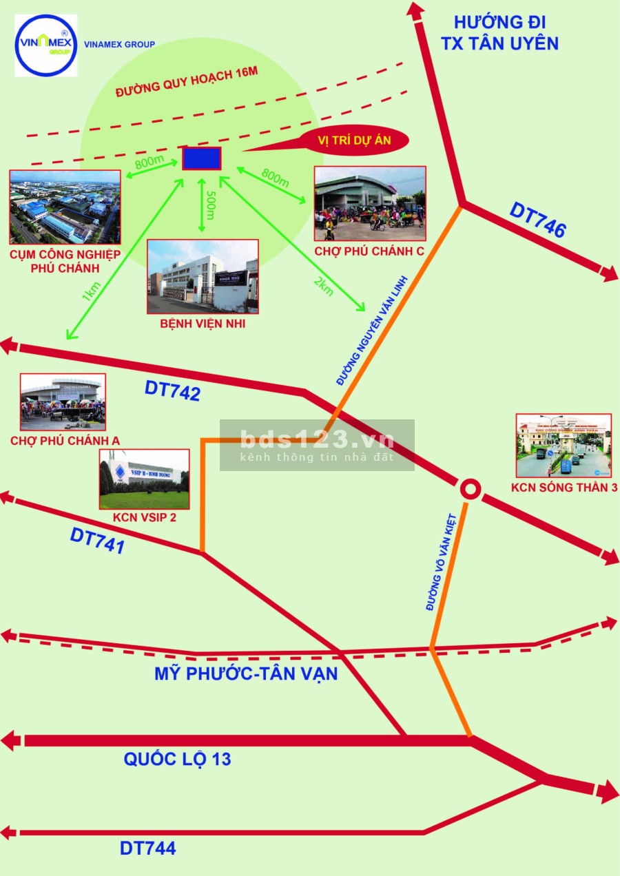 Đất tại Phú Chánh, Tân Uyên, Bình Dương giáp khi công nghiệp Vsip2 Bình Dương sổ sẵn
