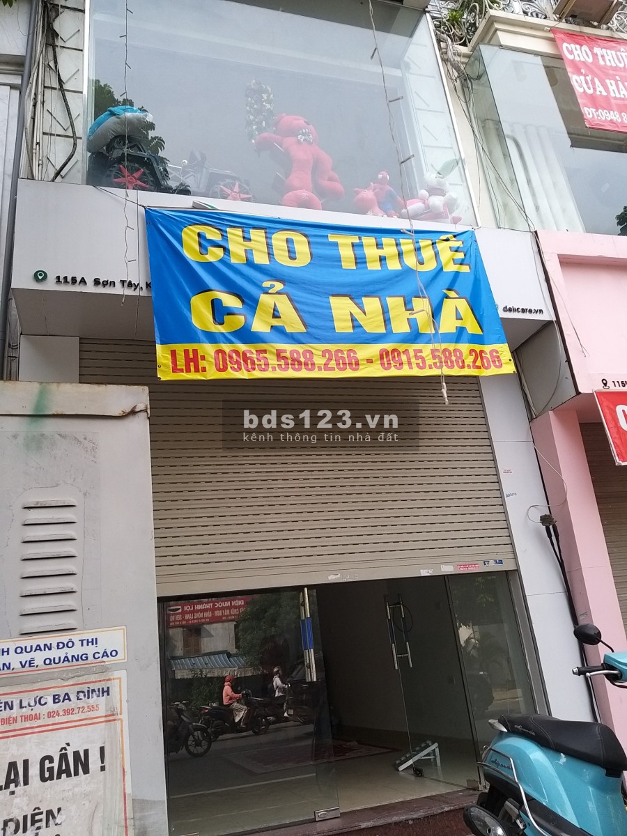 Chính chủ cho thuê mặt bằng kinh doanh phố 115a Sơn Tây, Kim Mã 40X5 khu dân cư hiện hữu