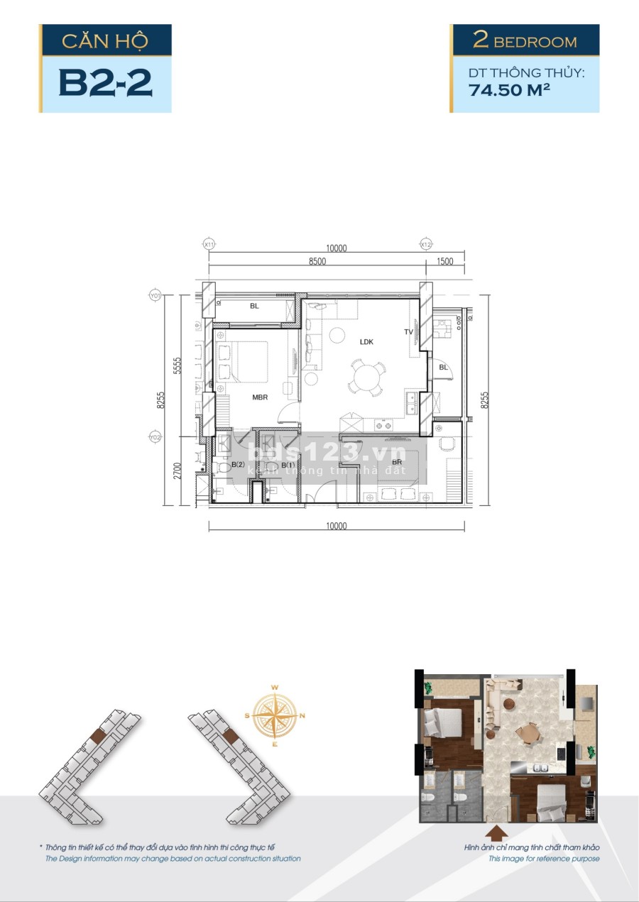 Căn 2 phòng ngủ Minato 82m2 vốn đầu tư 1 tỷ, ngân hàng 70% miễn lãi 18 tháng.