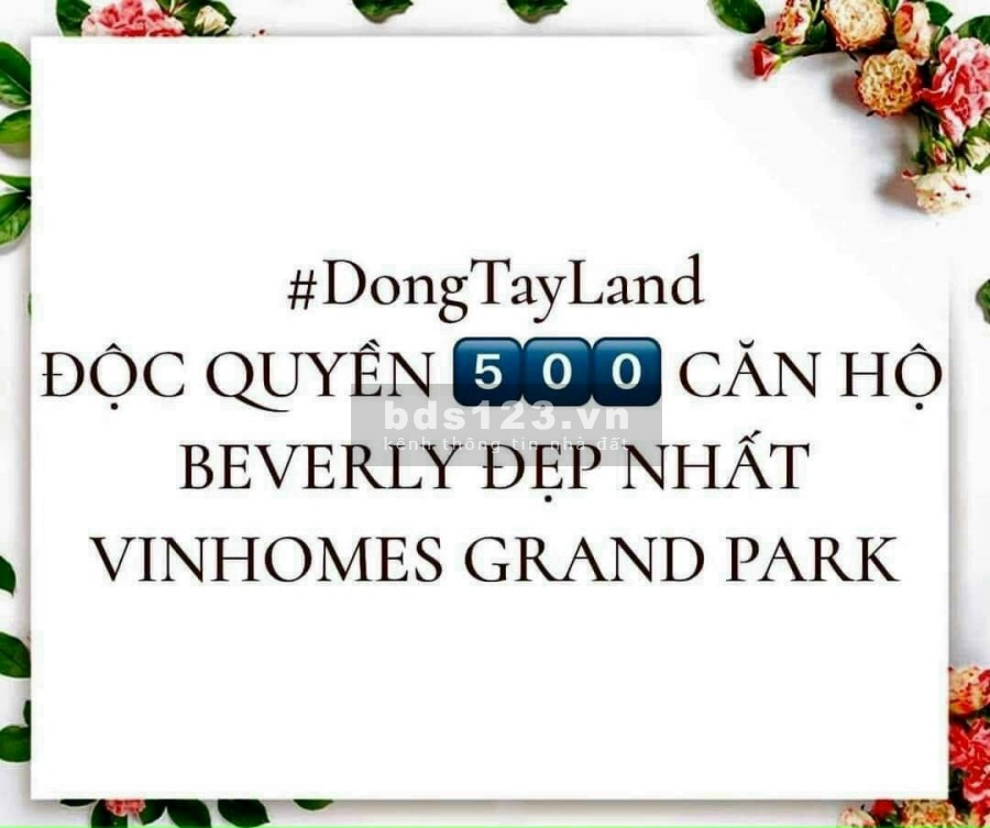 Giá cực rẻ cho khu Căn Hộ cao cấp Beverly tại Vinhomes Grand Park - chỉ từ 55tr/m2