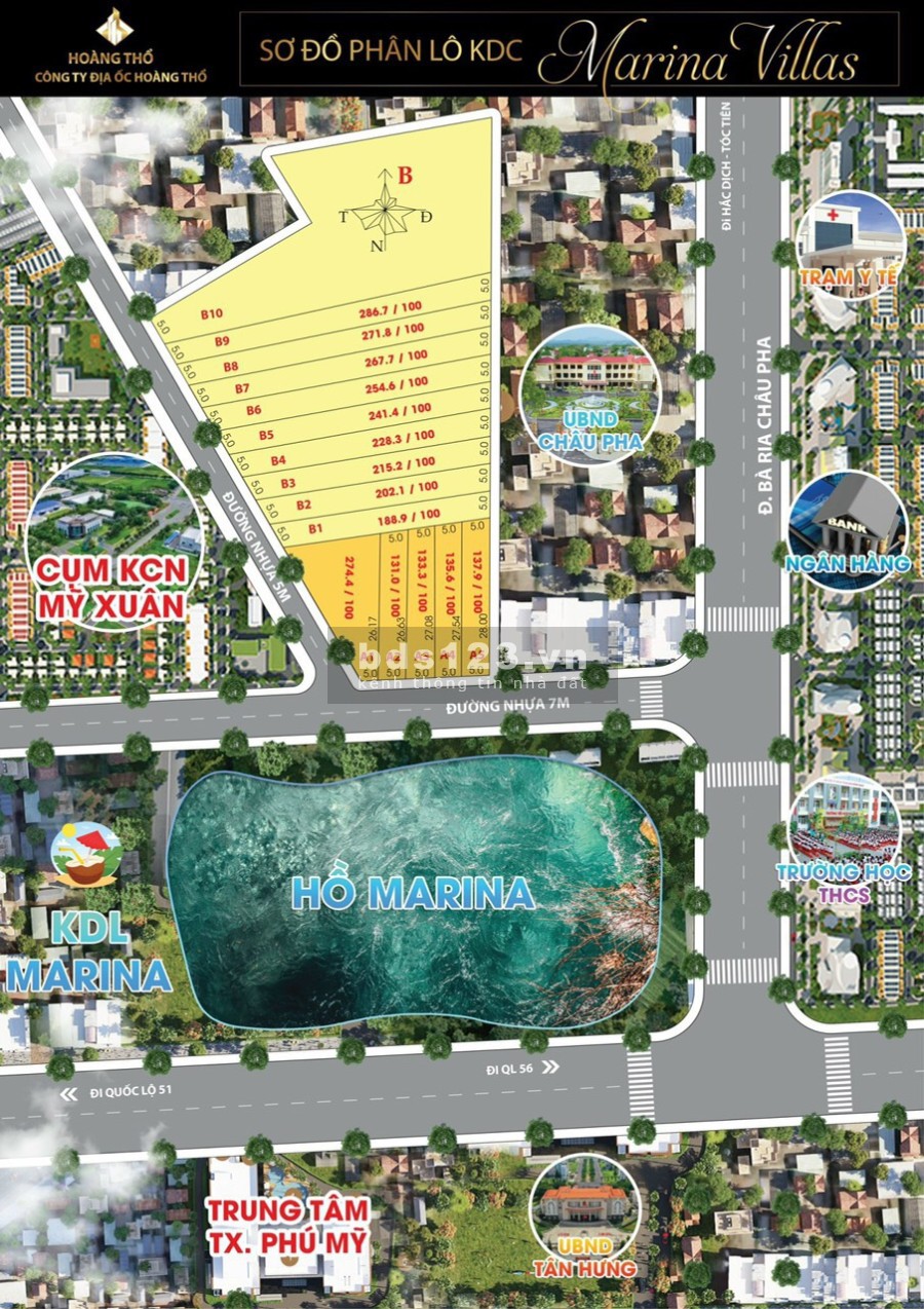 Bán đất thổ cư dự án Marina, Châu Pha Phú Mỹ giá bán chỉ 2.335 tỷ lh 0981956074