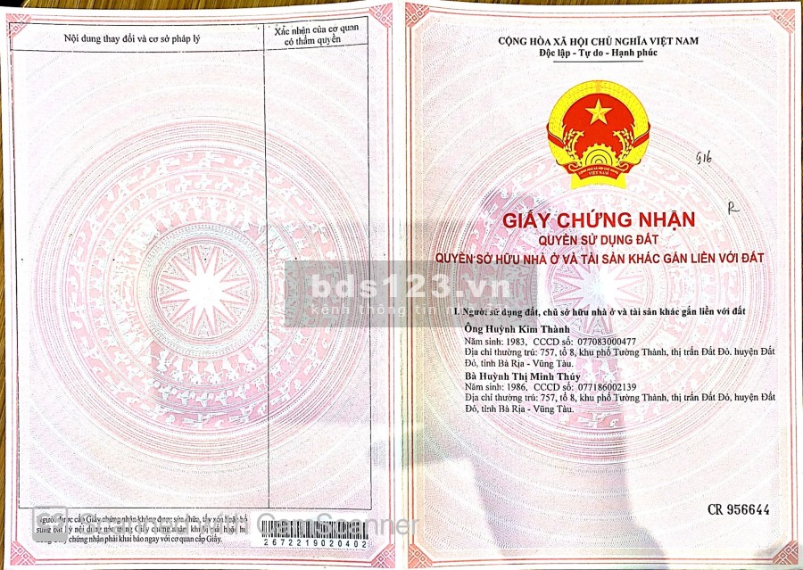 Bán đất khu nghĩ dưỡng tại Phú Mỹ sổ đỏ công chứng ngay, giá tốt nhất