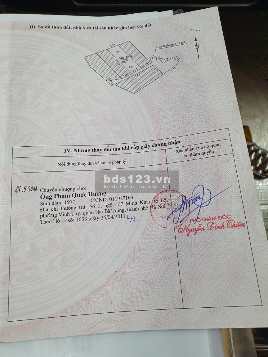 Bán nhà số 50B ngõ 51 Tương Mai sổ diện tích sử dụng 33m2 4 tầng giá bán 3,25 tỷ