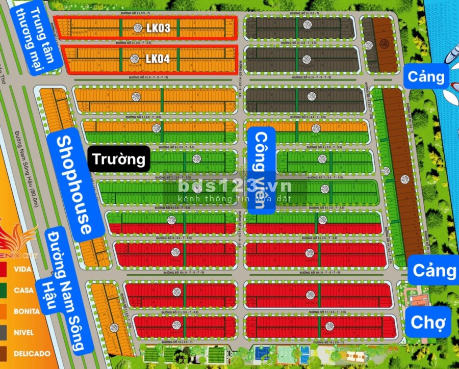 Mua-Bán đất nền dự án kdc Fenix City, giá 562triệu/nền-sổ riêng-Nam Cần Thơ