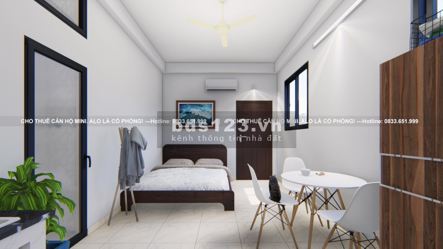 Cho thuê phòng trọ diện tích 25m2 đủ đồ, thang máy, giờ giấc tự do, ra vào khóa vân tay