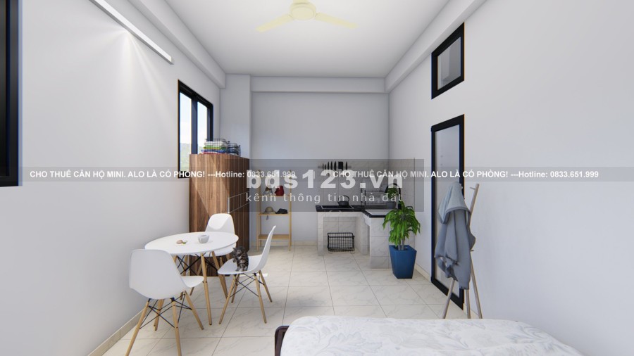Cho thuê phòng trọ diện tích 25m2 đủ đồ, thang máy, giờ giấc tự do, ra vào khóa vân tay