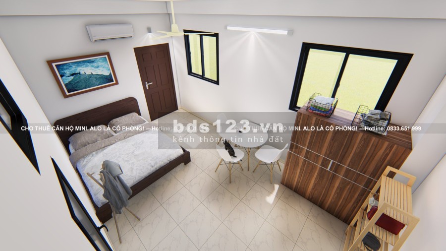 Cho thuê phòng trọ diện tích 25m2 đủ đồ, thang máy, giờ giấc tự do, ra vào khóa vân tay