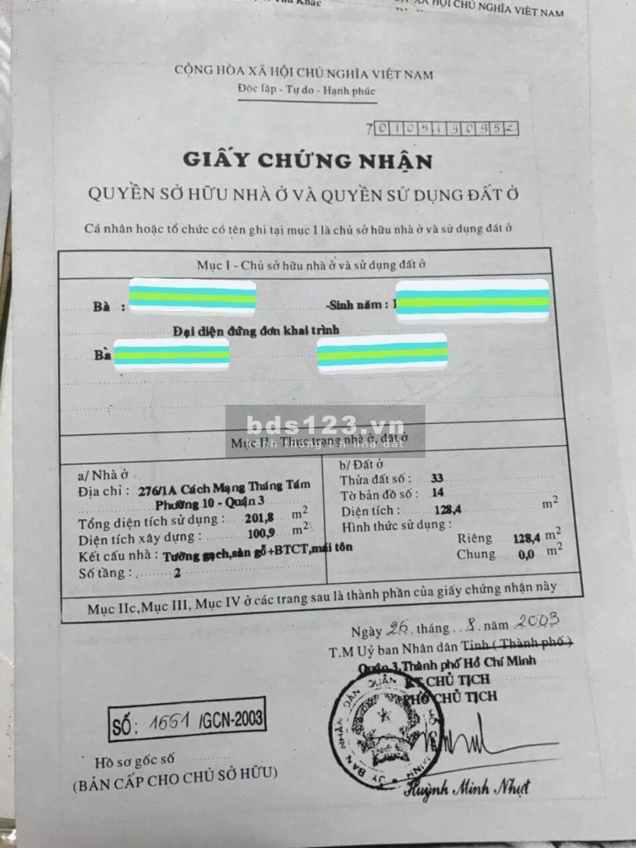 Chính chủ bán nhà nguyên căn mặt tiền đang kinh doanh đường CMT8, P10, Quận 3