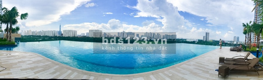 Hình thật, căn hộ 40m2 chung cư The Sun Avenue, full nội thất sàn gỗ - giá cực rẻ 8 tr/tháng