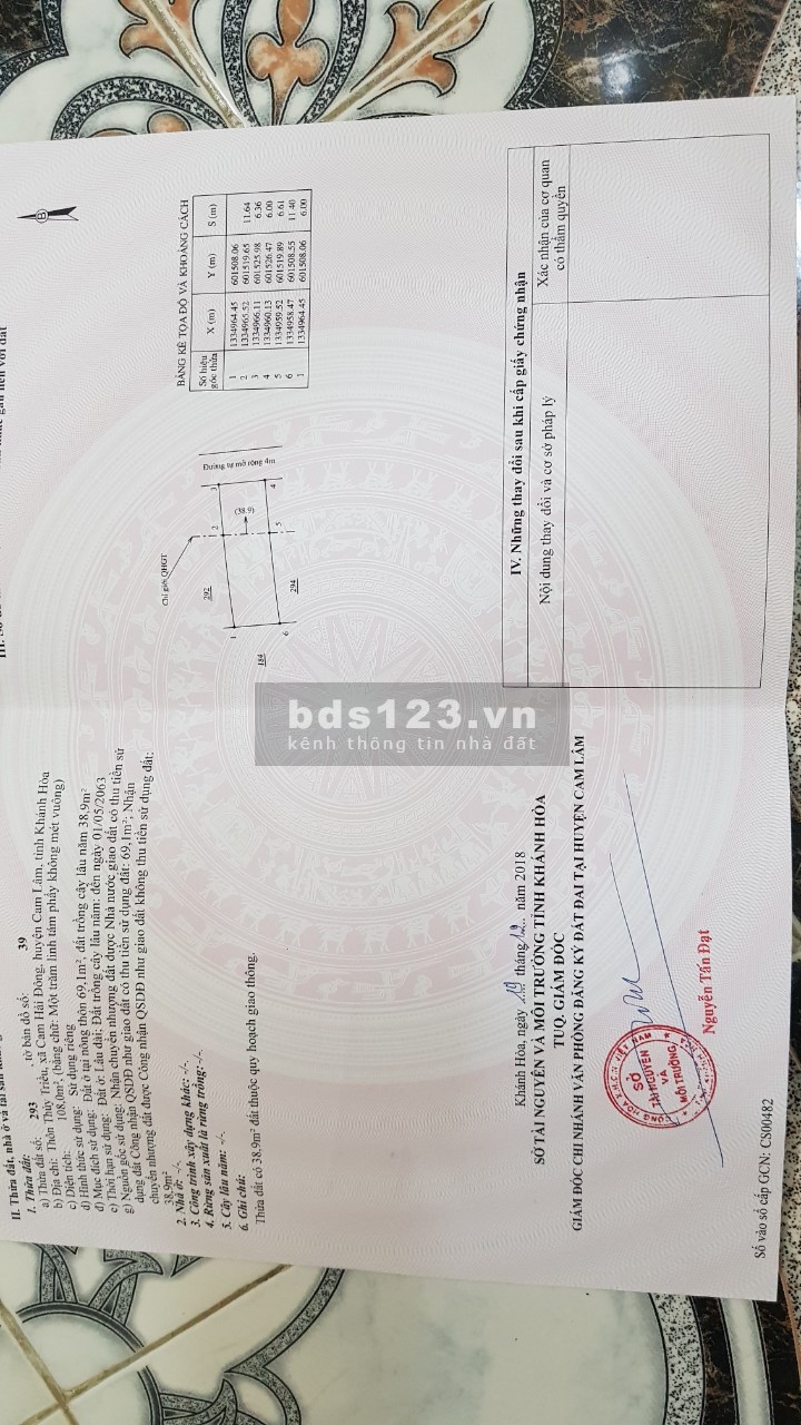 Đất Thủy Triều, Cam Hải Đông Cam Lâm liên hệ xem đất 0702965633, pháp lý chuẩn