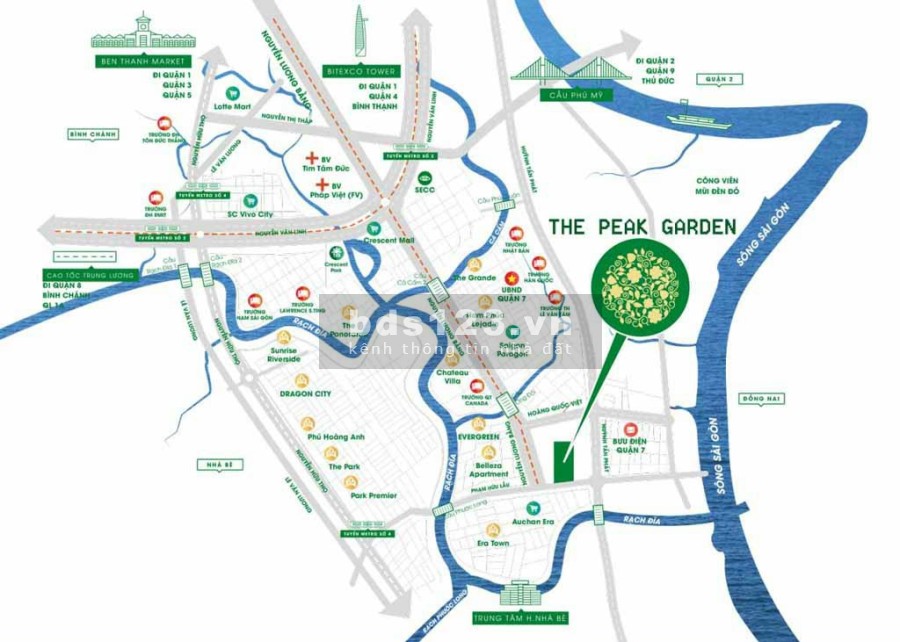 Dự án chung cư căn hộ The Peak Garden mặt tiền Nguyễn Lương Bằng Quận 7 sở hữu lâu dài