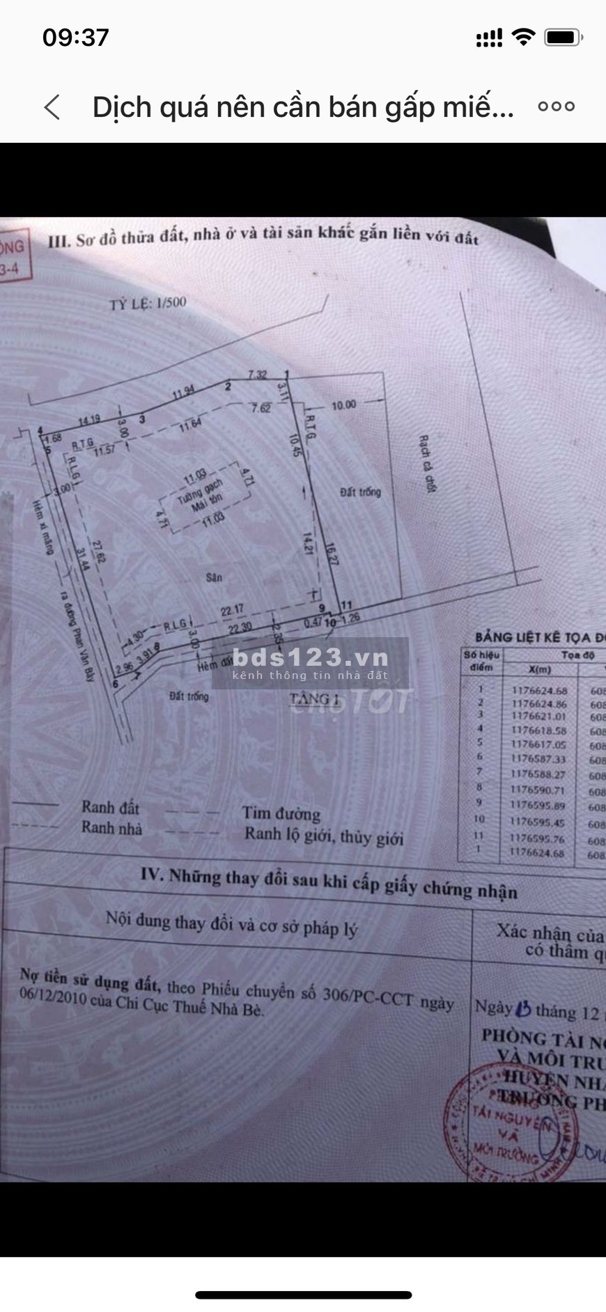Cần bán gấp đất rộng đường Phan Văn Bảy, Nhà Bè ngay khu dân cư đông đúc, an ninh