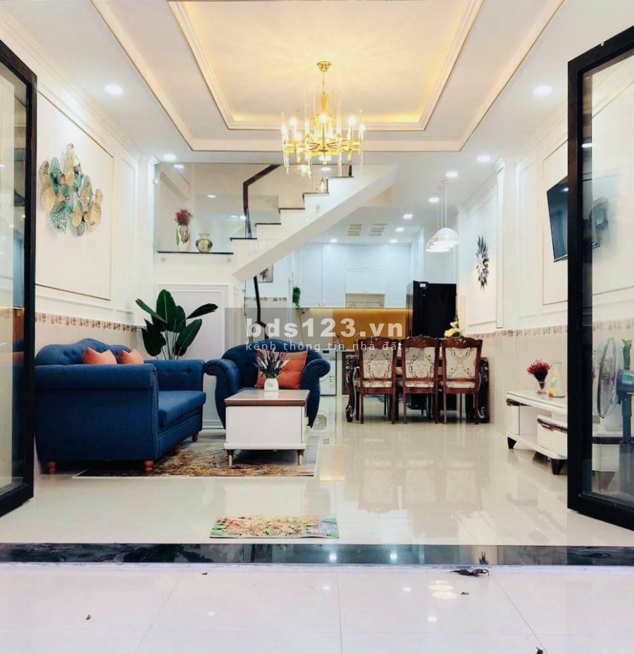 Bán gấp nhà mới, hẻm xe hơi Nơ Trang Long, diện tích sử dụng 63m2, 4 tầng, giá 6tỷ9TL.