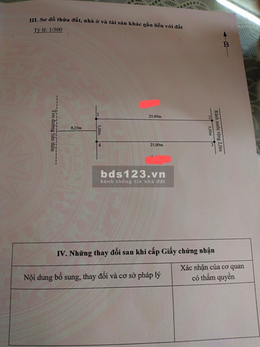 Bán đất xã Tân Liên huyện Vĩnh Bảo hướng tây, phong thuỷ tốt, gia bán 1.25 tỷ