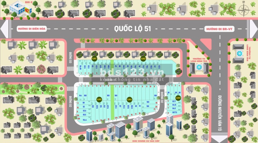 Bán đất chính chủ đường Nguyễn Văn Tỏ- Phường Long Bình Tân- Tp Biên Hòa