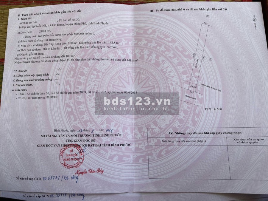 Bán đất Trung tâm hành chính Tân Hưng liền kề Becamex Đồng Phú, giá chỉ 689 triệu/nền