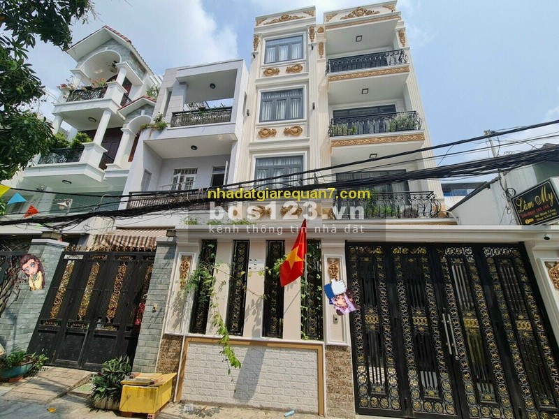 Biệt thự cao cấp mặt tiền đường số Quận 7- 3 lầu, 5PN, diện tích sử dụng 7x15m pháp lý đủ