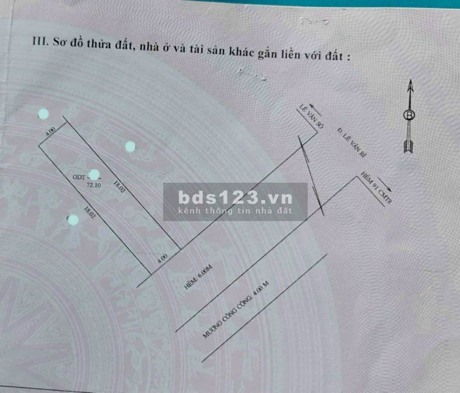 Nền đẹp lộ ô tô đường Lê Văn Bì vị trí đắc địa, gần đường 91 lộ 40m Cách Mạng Tháng Tám