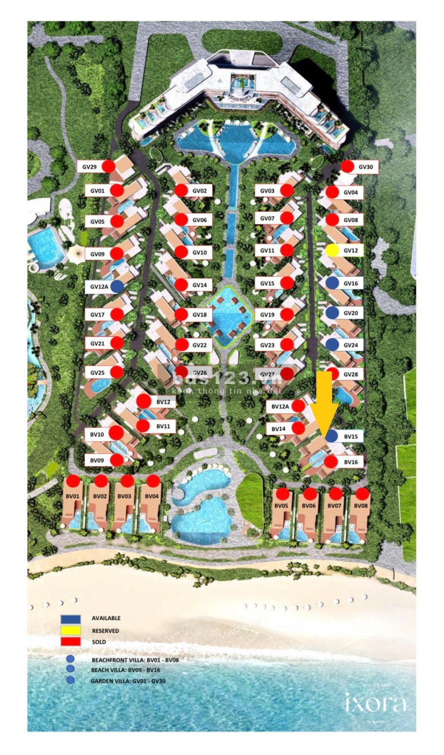 Bán biệt thự VIEW BIỂN Ixora Hồ Tràm giá 24,6 tỷ/villa 342m2 có hồ bơi, hồ Jacuzzi riêng