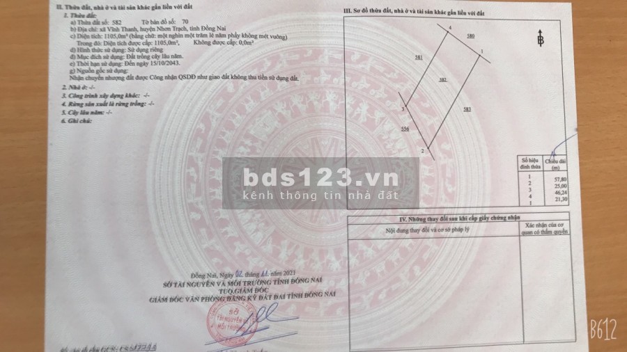 Tôi chính chủ cần bán đất tại xã Vĩnh Thanh điện nước vào đất, giá tốt, khu dân cư hiện hữu